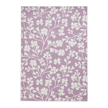 Catherine Lansfield Grace Floral Modern Durable Easy-Care Carved High Density Polyproplyene Lilac/Cream Rug-Think Rugs-Rug Love - The Most Loved Rug Store